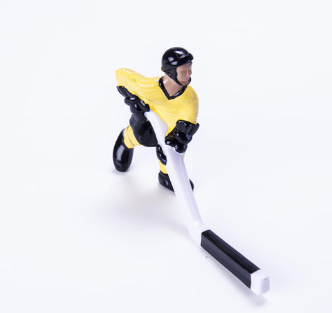 Rod Hockey Player (55mm long stick) with Steel Rod attachment, Yellow and Black